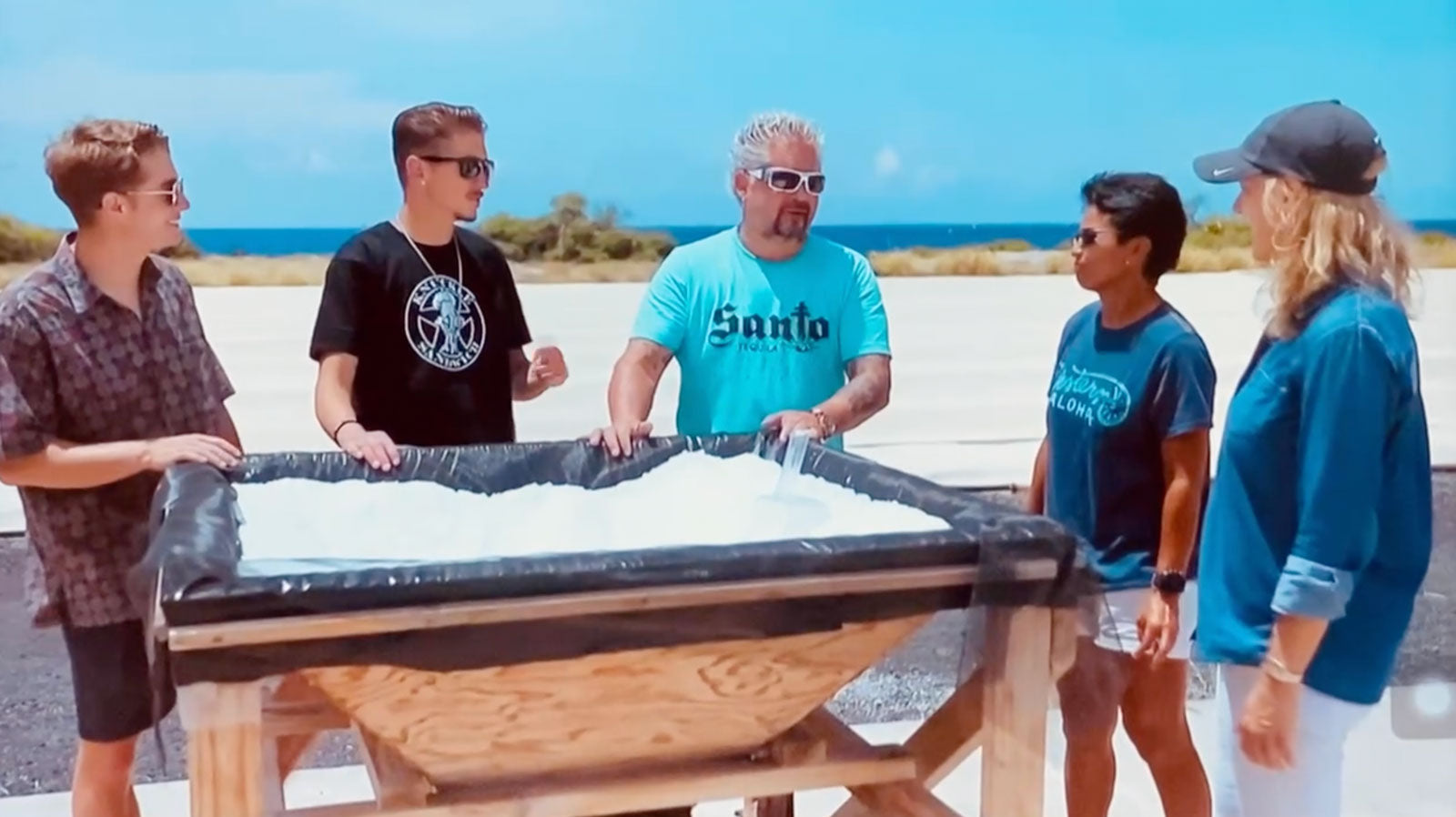 Guy Fieri at the Kona Sea Salt Farm