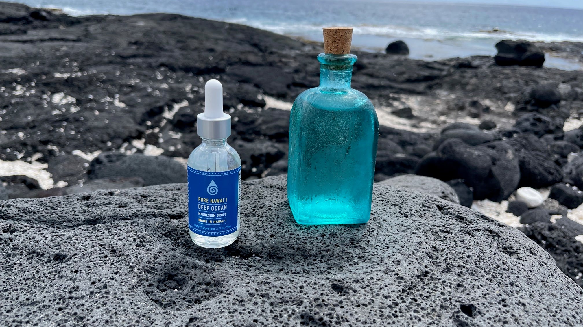 Deep Ocean Magnesium Drops and Water Bottle