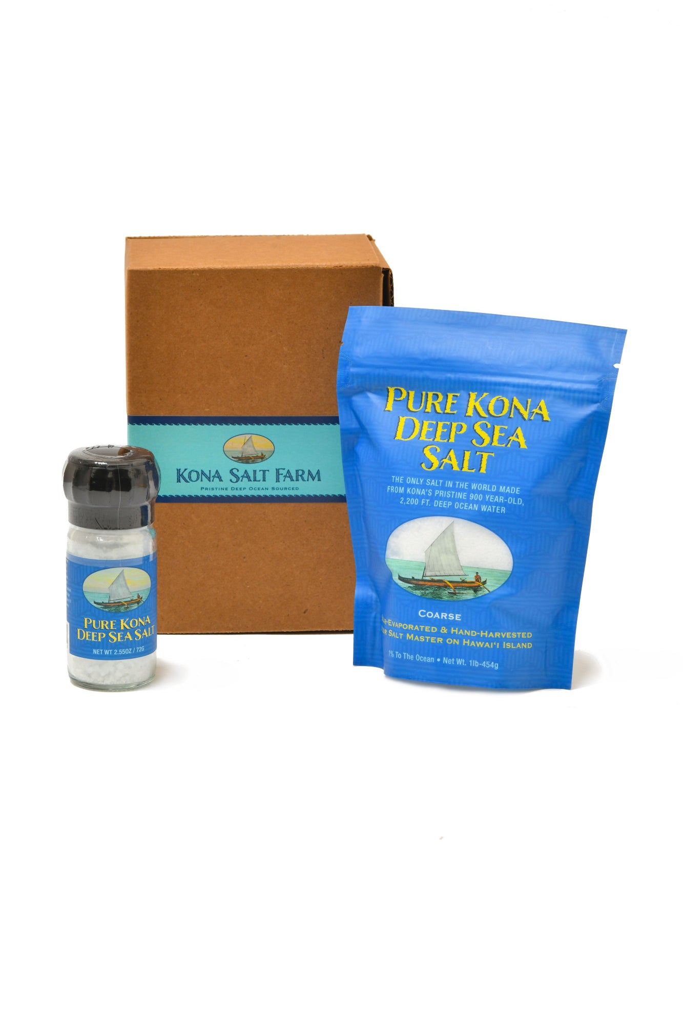 Kona Coarse Salt and Grinder in Gift Box