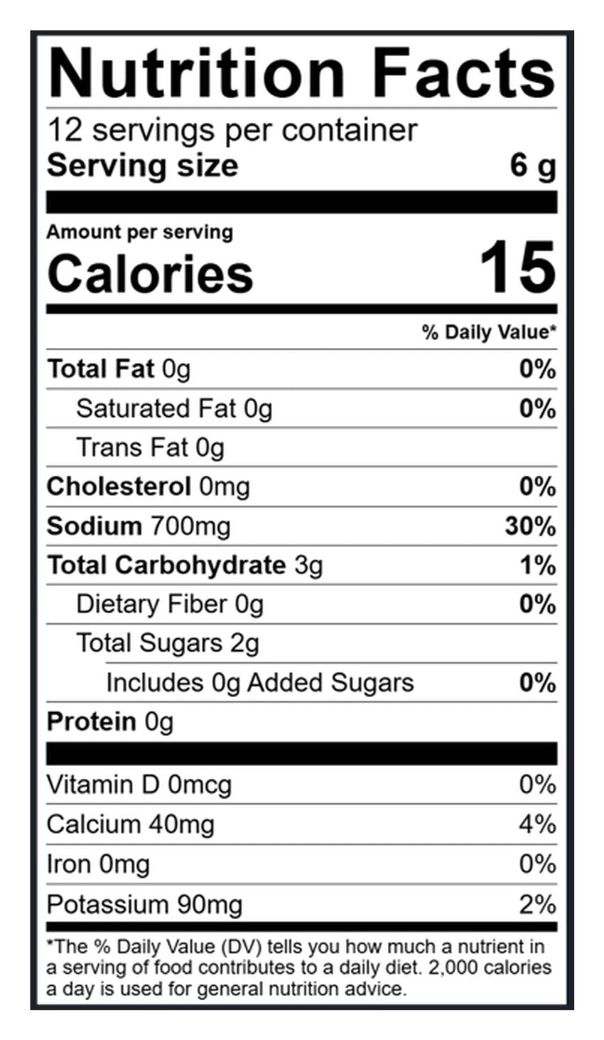Kona Pure Deep Ocean Electrolyte Stick Pack Nutrition Facts Unflavored