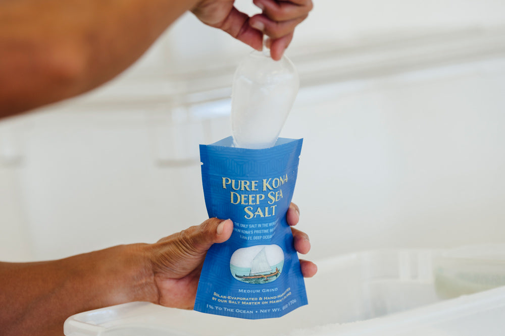 Kona Sea Salt being packaged