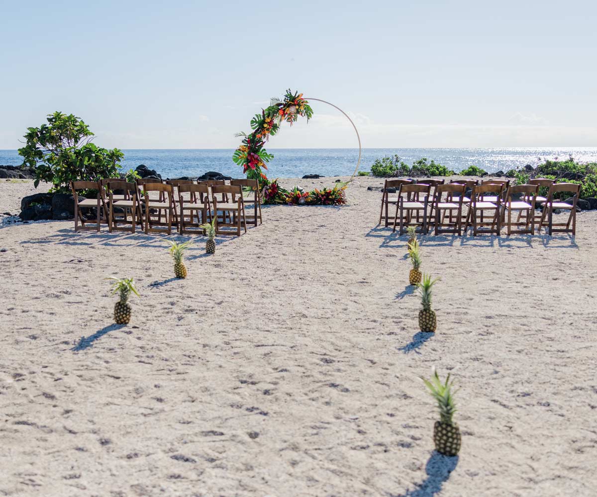 Circle Wedding Arch with Ocean View