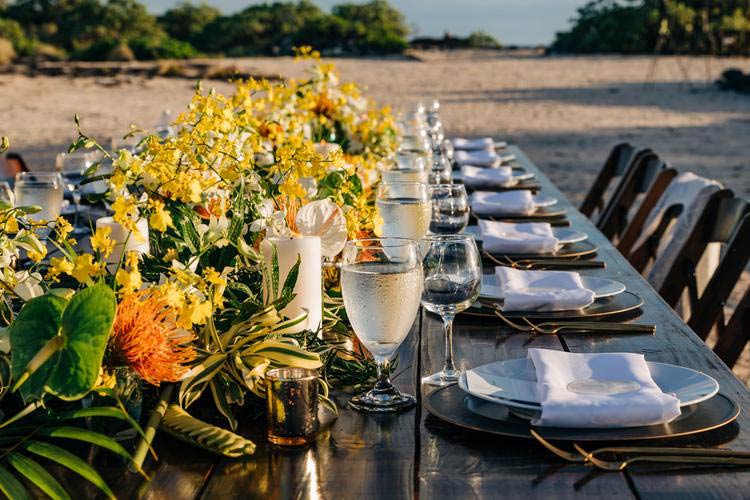 Kona Salt Farm Wedding Table Decor