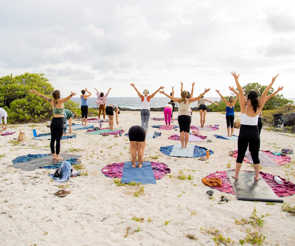 Yoga Class on Sand