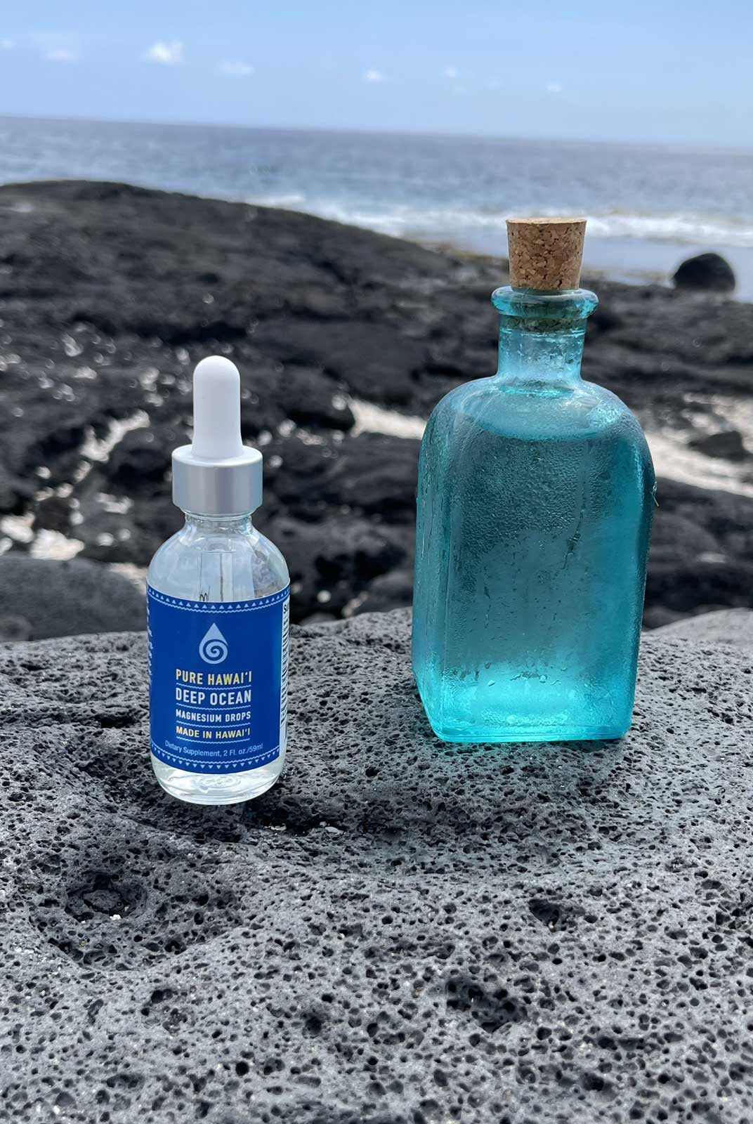 Mineral Water Drops Glass Bottle