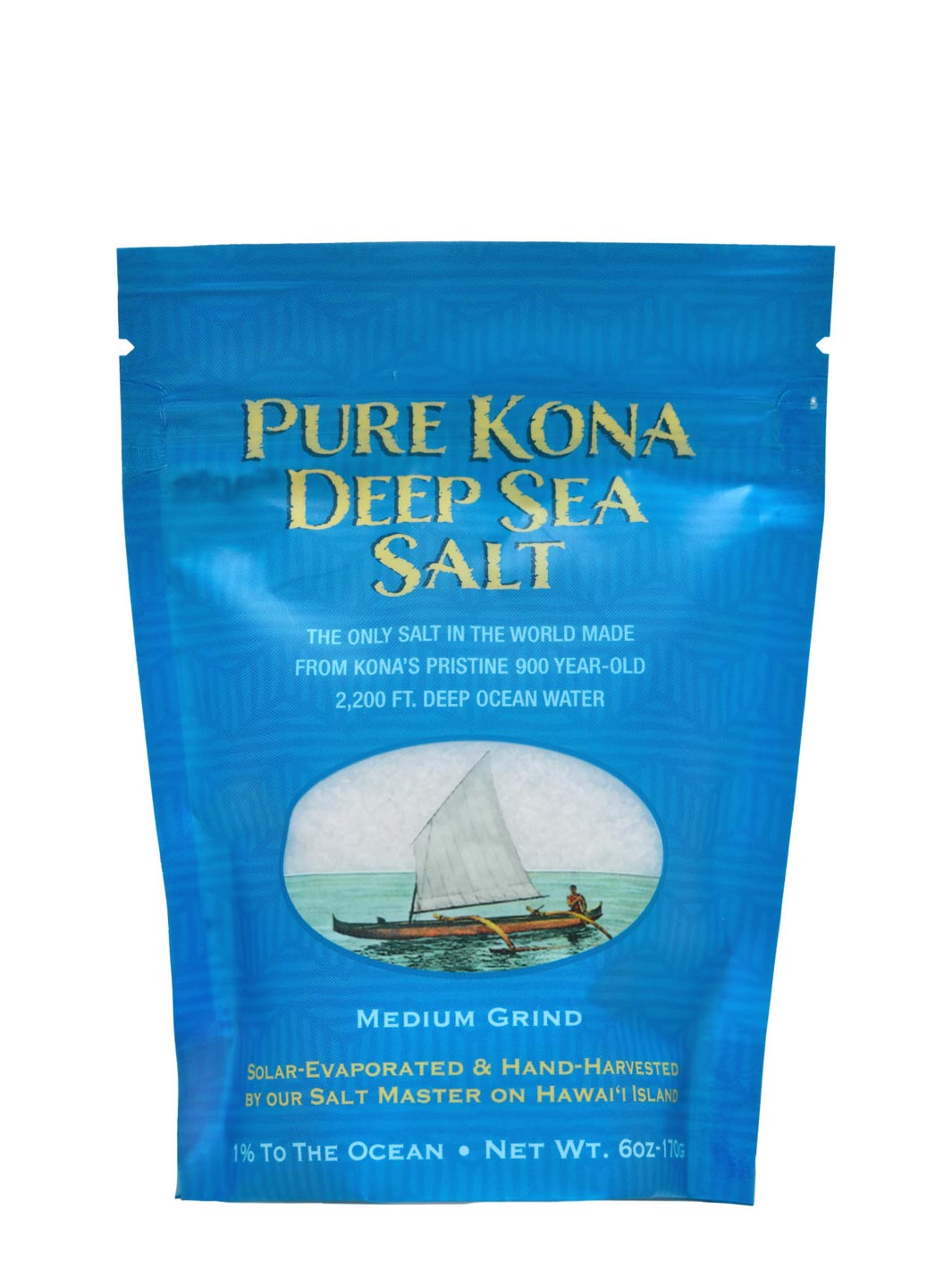 Medium Grind Hawaiian Sea Salt 6oz Pouch