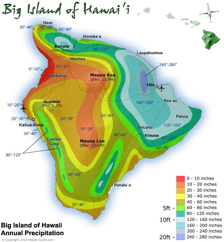 Rainfall Map Hawaii Island