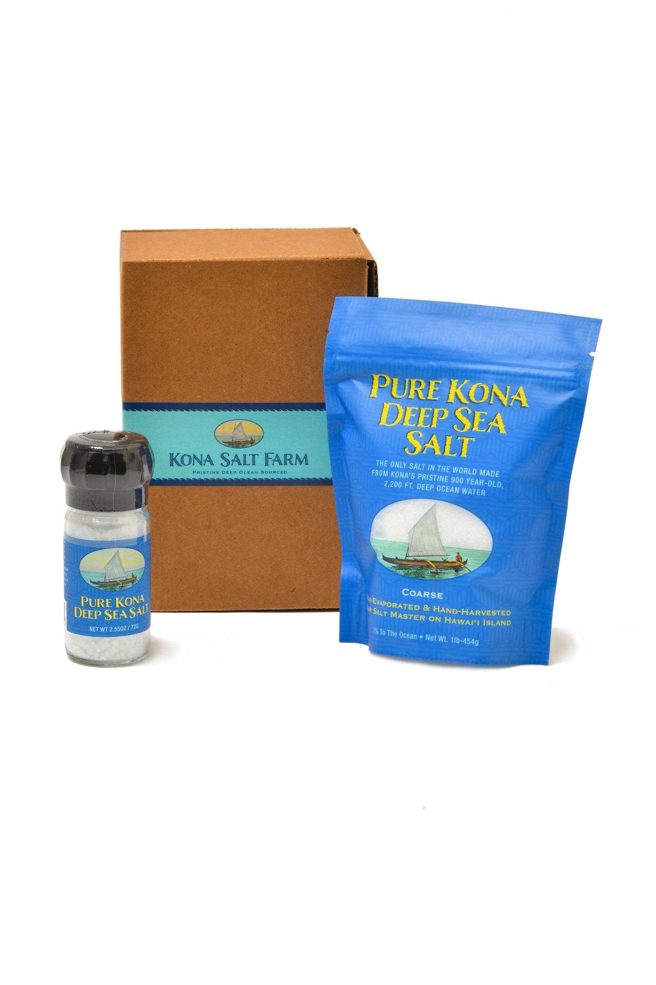 Kona Coarse Salt and Grinder in Gift Box