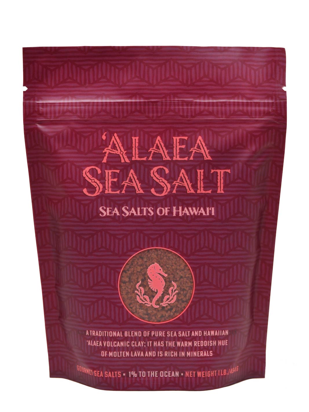 Alaia Red Hawaiian Sea Salt 1lb Pouch Front