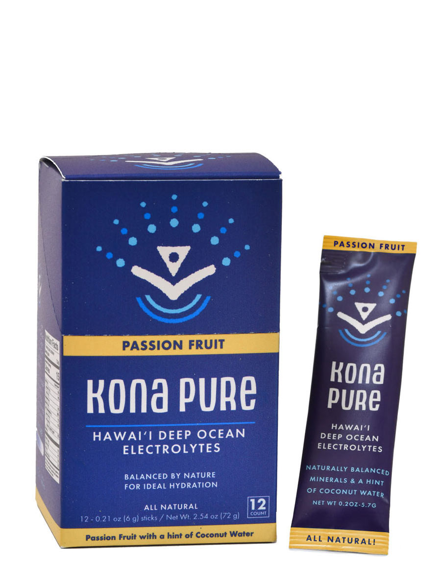 Kona Pure Deep Ocean Electrolyte Stick Pack Passion Fruit 12 Pack