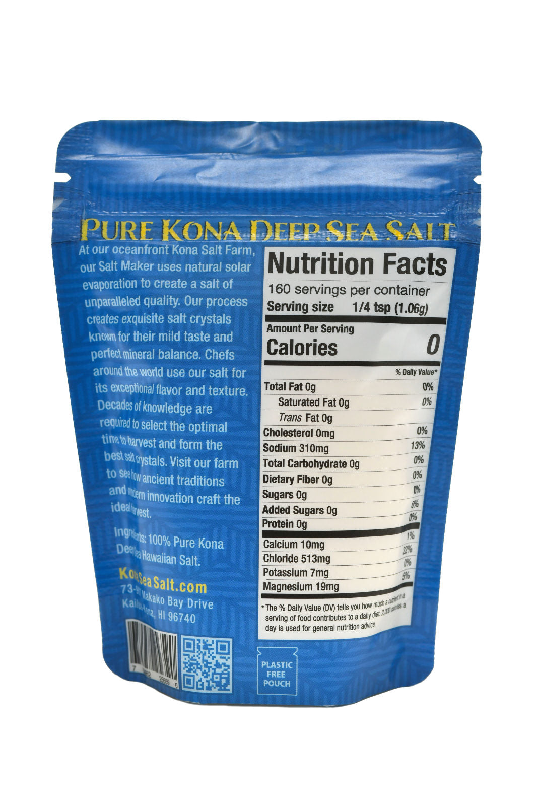 Kona Deep Sea Salt Plastic Free Pouch Back