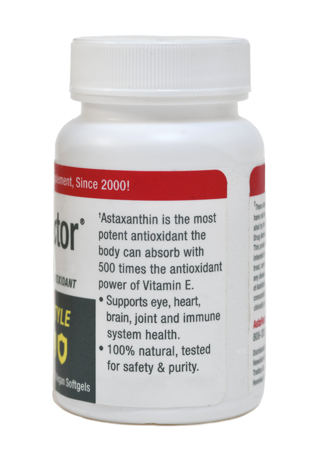 AstaFactor Astaxanthan Antioxidant Supplement Facts