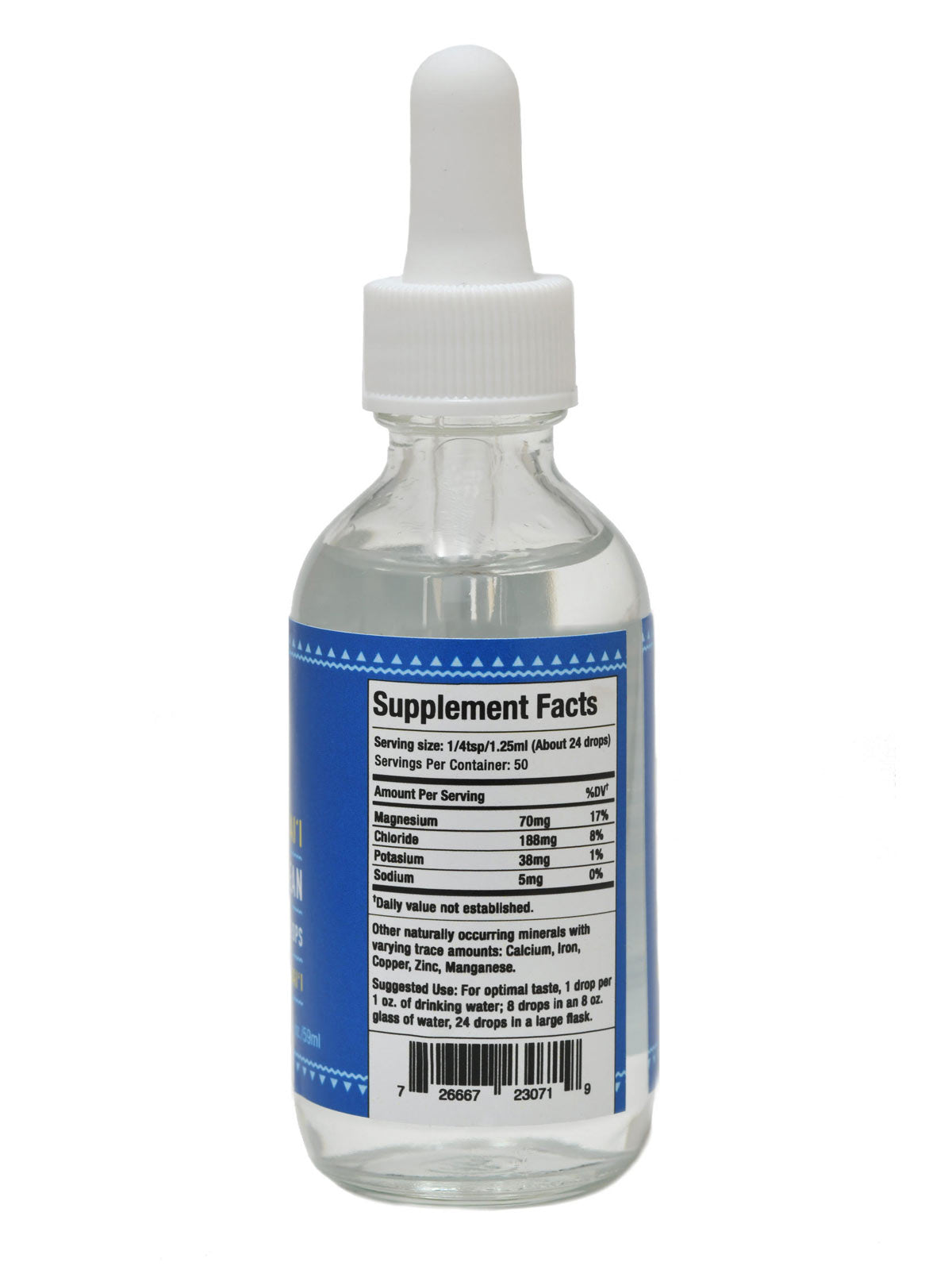 Pure Deep Ocean Magnesium Mineral Water Drops Health Supplement Facts