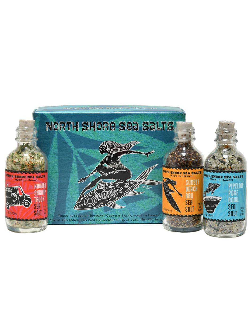 North Shore Hawaiian Sea Salts Bottles with Box