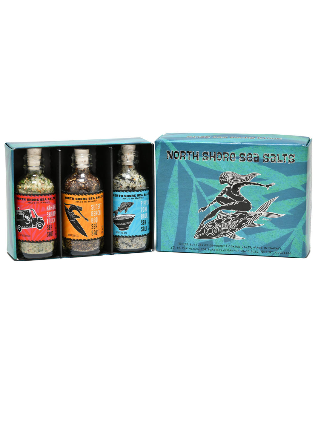 North Shore Hawaiian Sea Salt Sampler Box - Kona Sea Salt