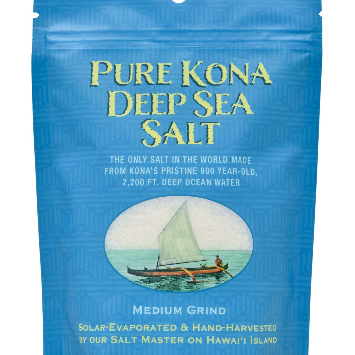 100% Pure Hawaiian Deep Sea Salt Medium Grind 1lb Pouch - Kona Sea Salt